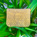 XL Zip Pouch - Suede with Handpainted Daisy Monogram